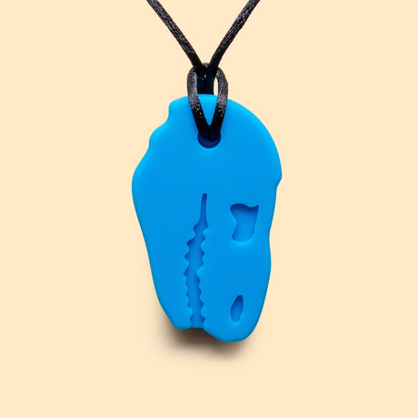 Dino head silicone sensory chew necklace for kids