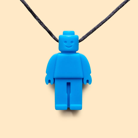 Mini figure silicone sensory chew necklace for kids