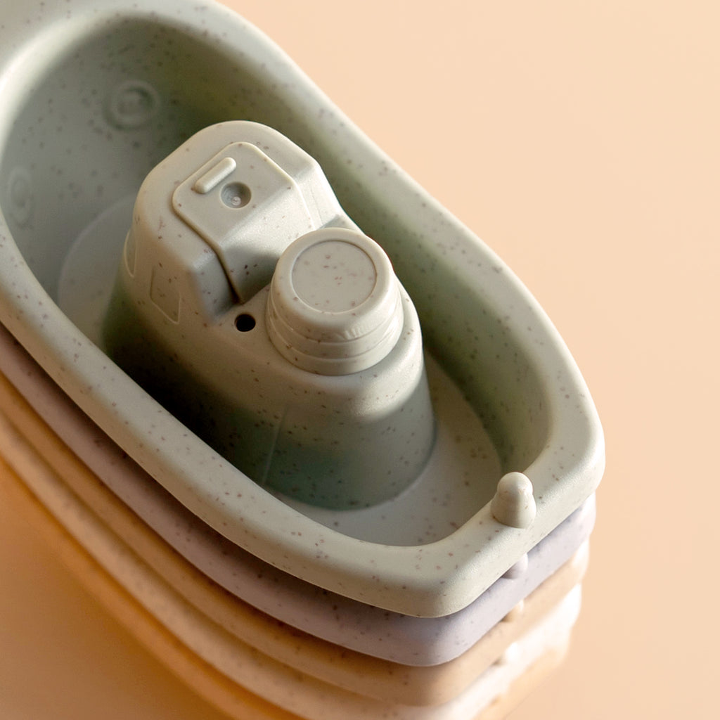 Recycled plastic eco friendly baby bath toy, top view 