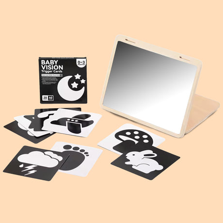 Baby tummy time mirror for newborn sensory and visual development