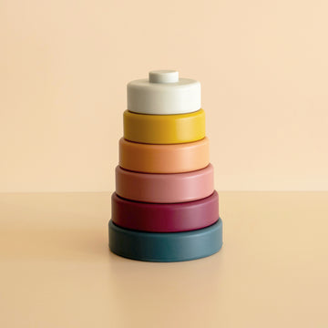 Silicon stacker discs toy for toddlers, front view