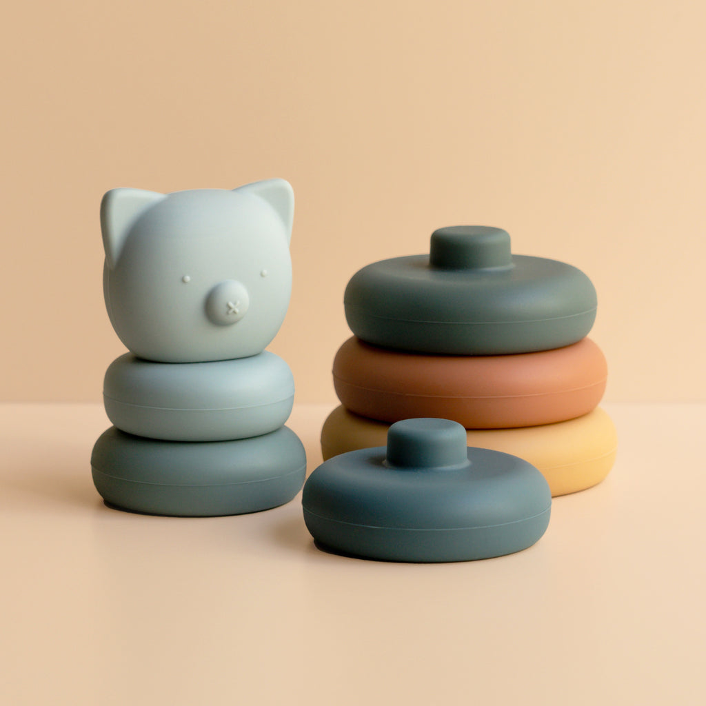 Silicon stacker toy for toddlers, side view