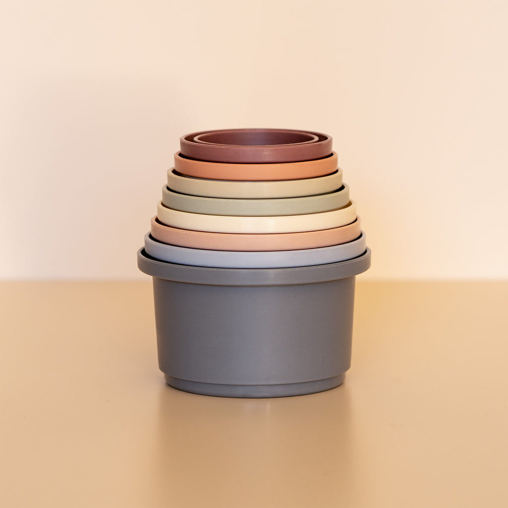 versatile Stacking cups toy for toddlers, stacked view